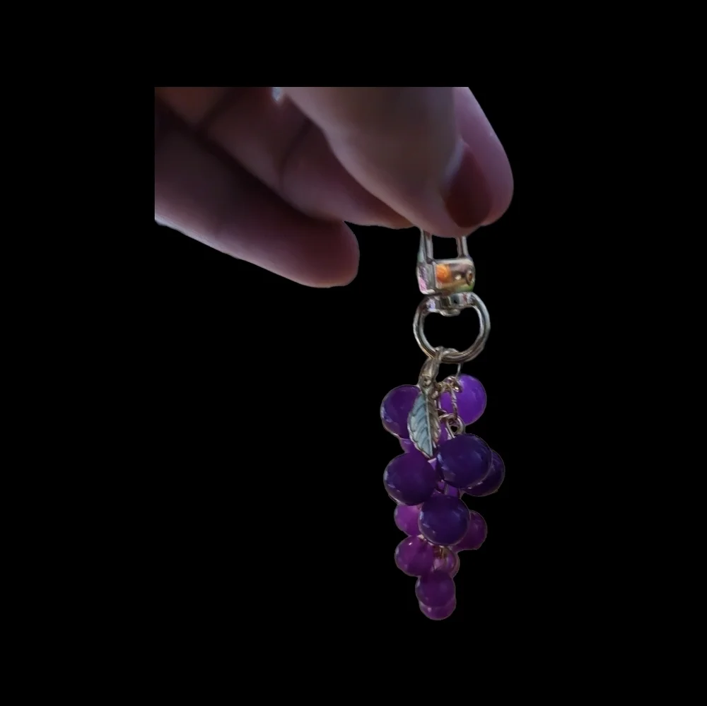 Elegant Purple Grape Charm Pendant